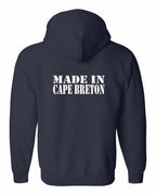 Made In CB White Left Chest and Back Zip Hoodie - Unisex