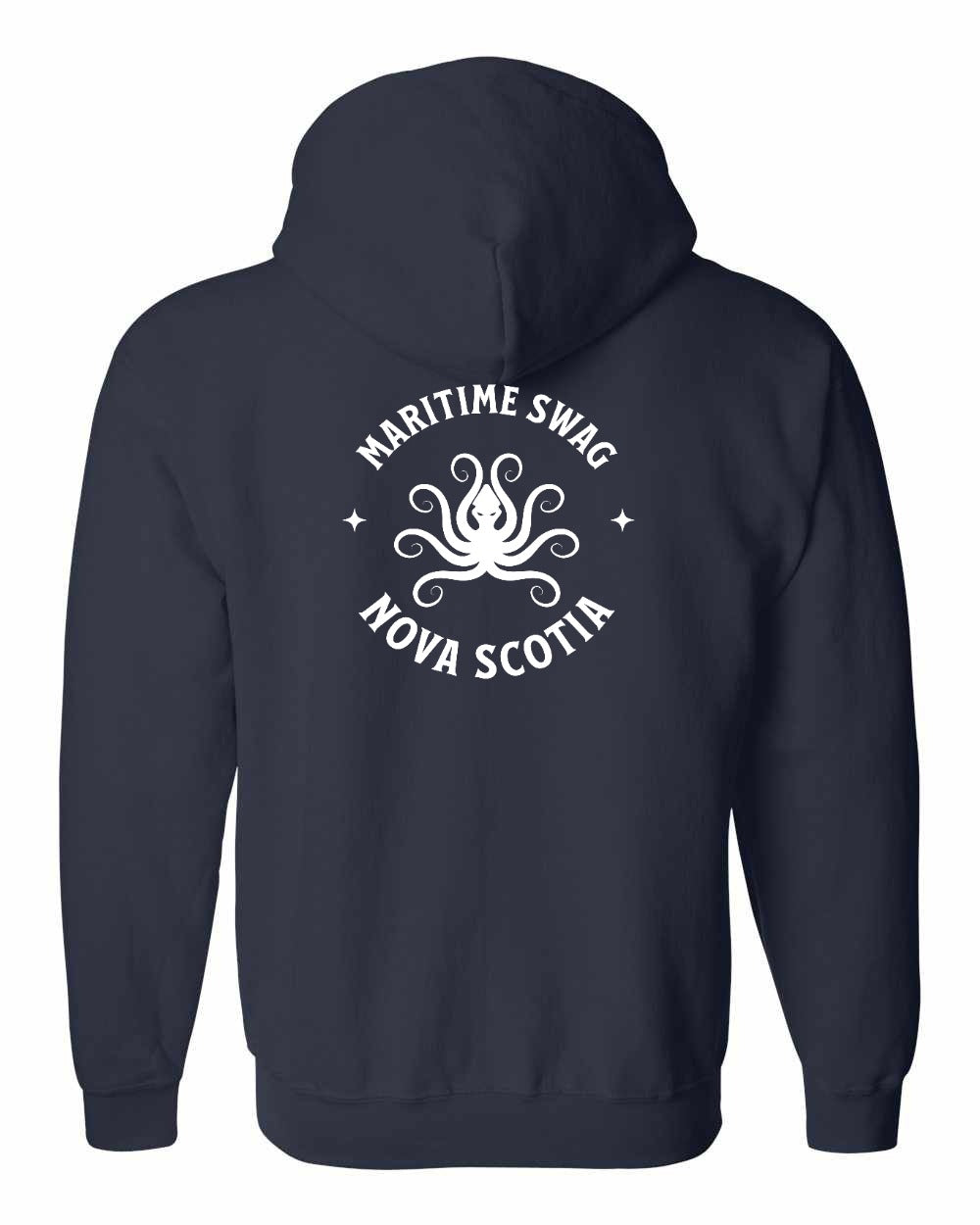 Maritime Swag Nova Scotia Octopus Left Chest and Back zip-hoodie