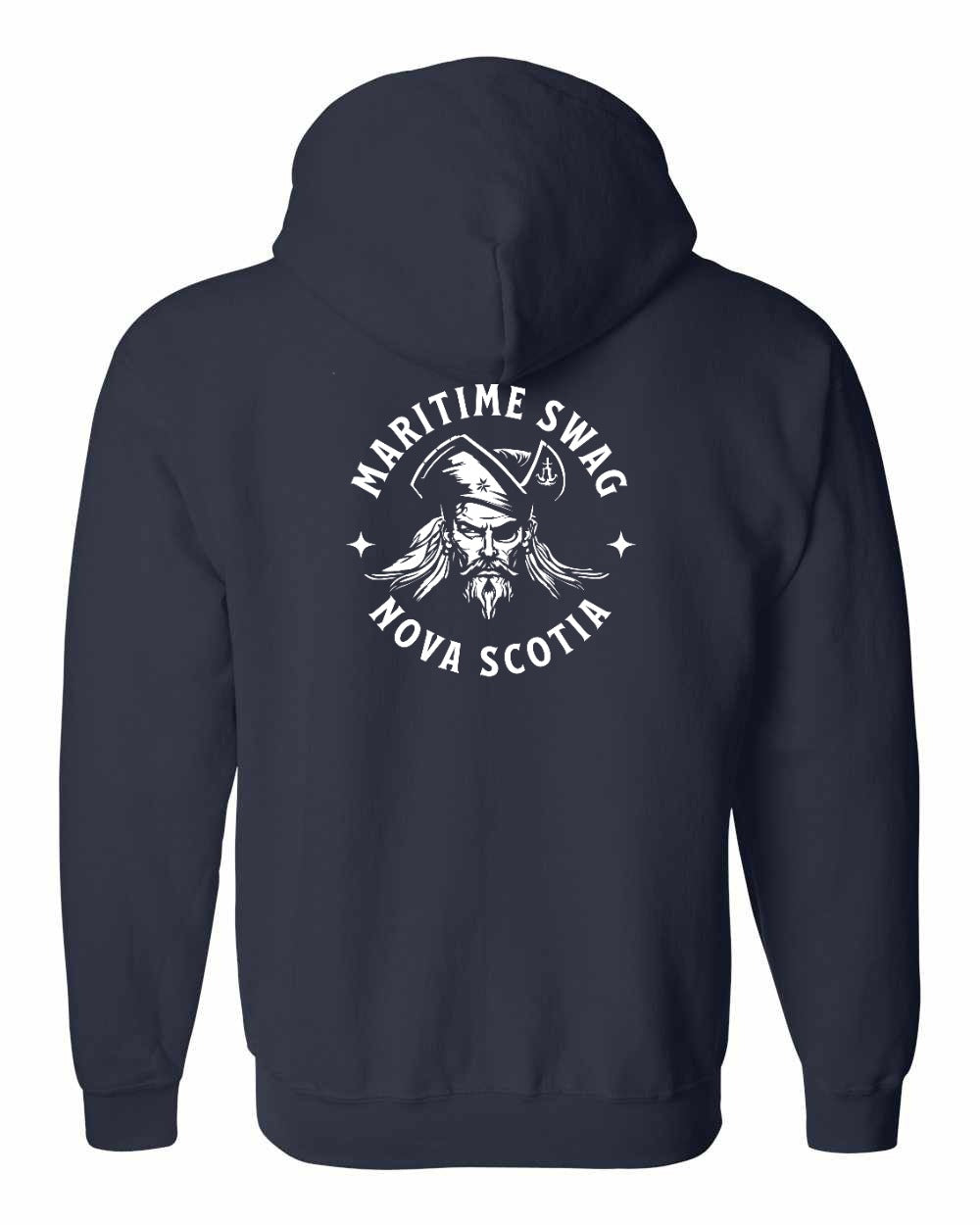 Maritime Swag Nova Scotia Pirate Left Chest and Back zip-hoodie