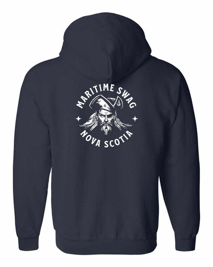 Maritime Swag Nova Scotia Pirate Left Chest and Back zip-hoodie