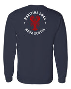 Maritime Swag NS Mandala Red Lobster Left Chest and Back Long Sleeve Tee - Unisex