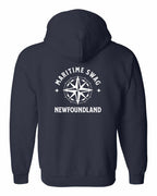 Maritime Swag NFLD Compass Left Chest and Back Zip Hoodie - Unisex