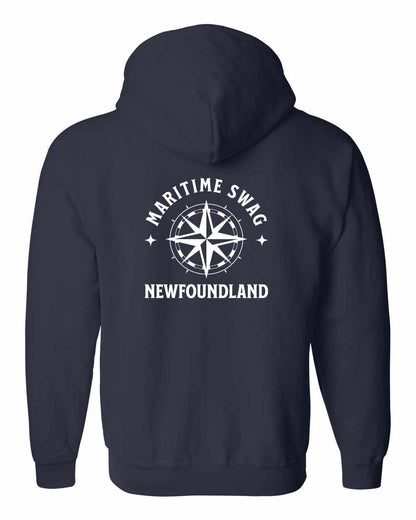Maritime Swag Newfoundland Compass Left Chest and Back Zip Hoodie