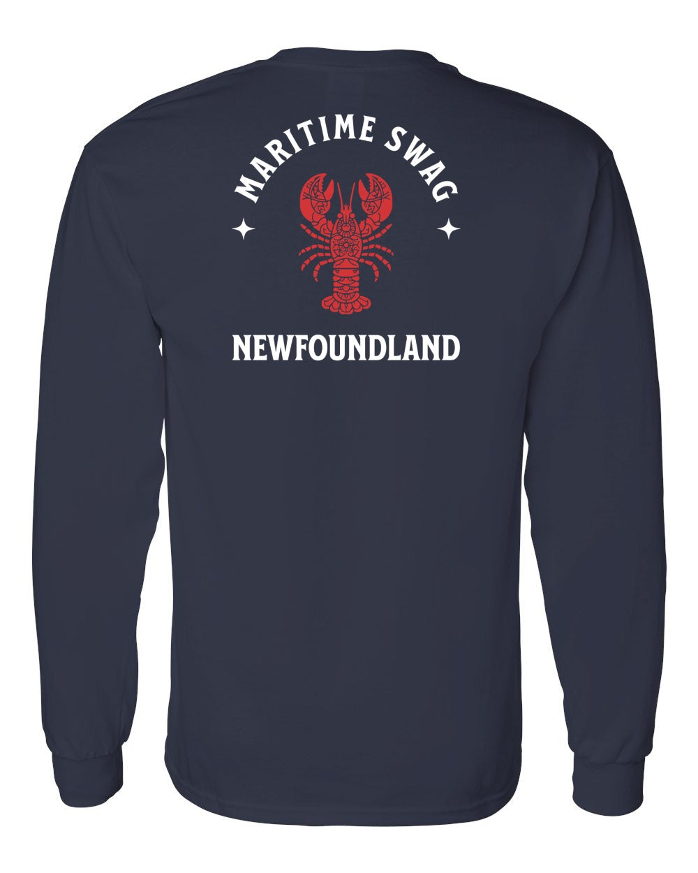 Maritime Swag NFLD Mandala Red Lobster Left Chest and Back Long Sleeve - Unisex