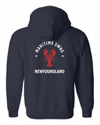 Maritime Swag NFLD Mandala Red Lobster Left Chest and Back Zip Hoodie - Unisex