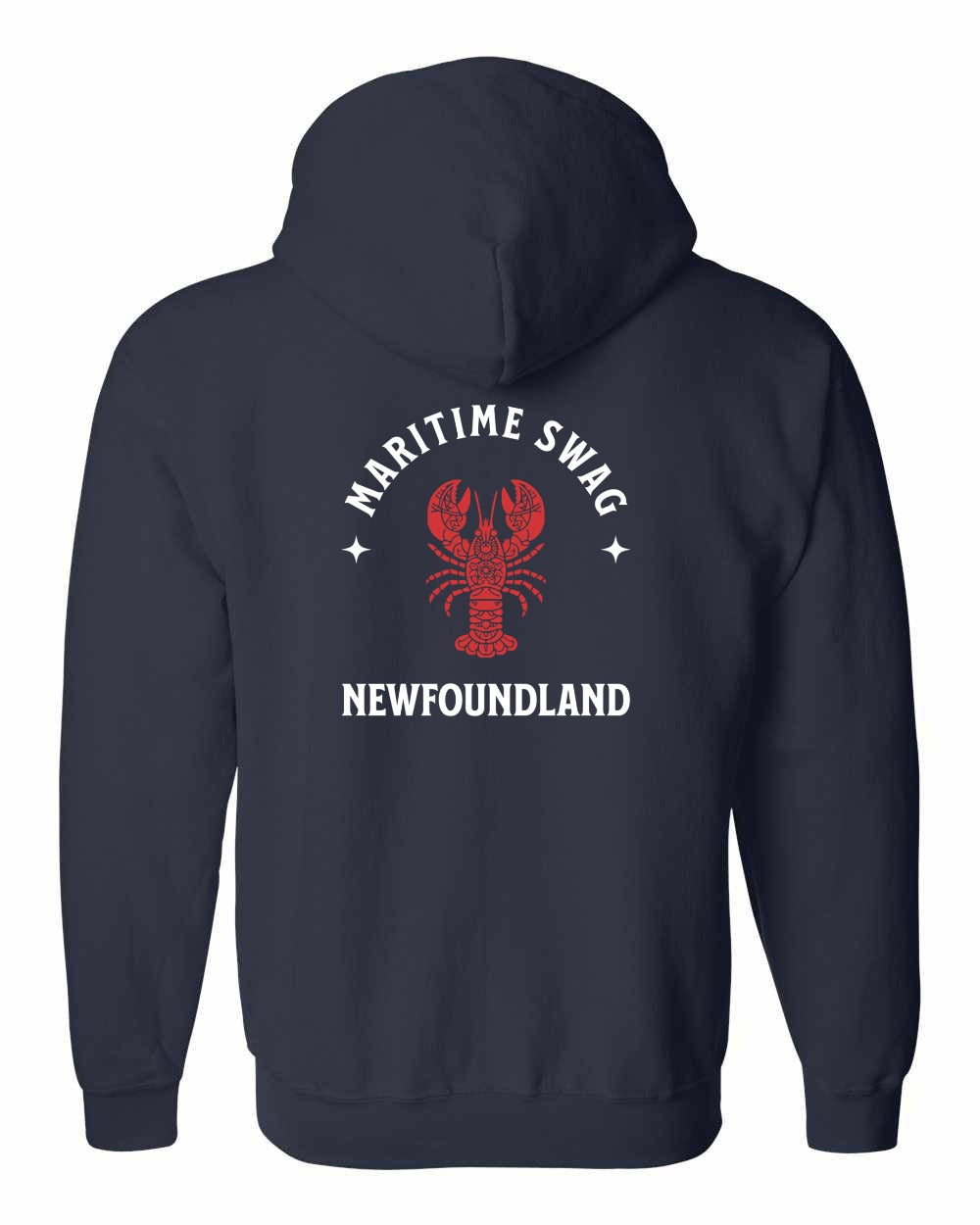 Maritime Swag NFLD Mandala Red Lobster Left Chest and Back Zip Hoodie - Unisex