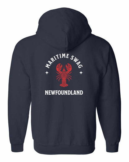 Maritime Swag Newfoundland Mandala Red Lobster Left Chest and Back Zip Hoodie
