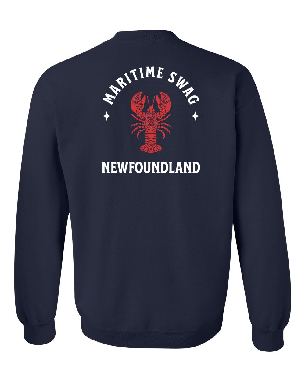 Maritime Swag NFLD Mandala Red Lobster Left Chest and Back Crewneck Sweatshirt - Unisex