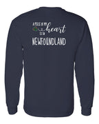 A piece of My heart in NFLD Tartan Heart Left Chest and Back Long Sleeve - Unisex