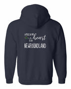 A piece of My heart in NFLD Tartan Heart Left Chest and Back Zip Hoodie - Unisex