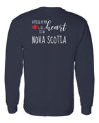 A piece of My heart in NS (Red Heart) Left Chest and Back Long Sleeve Tee - Unisex
