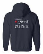 A piece of My heart in NS (Red Heart) Left Chest and Back Zip Hoodie - Unisex
