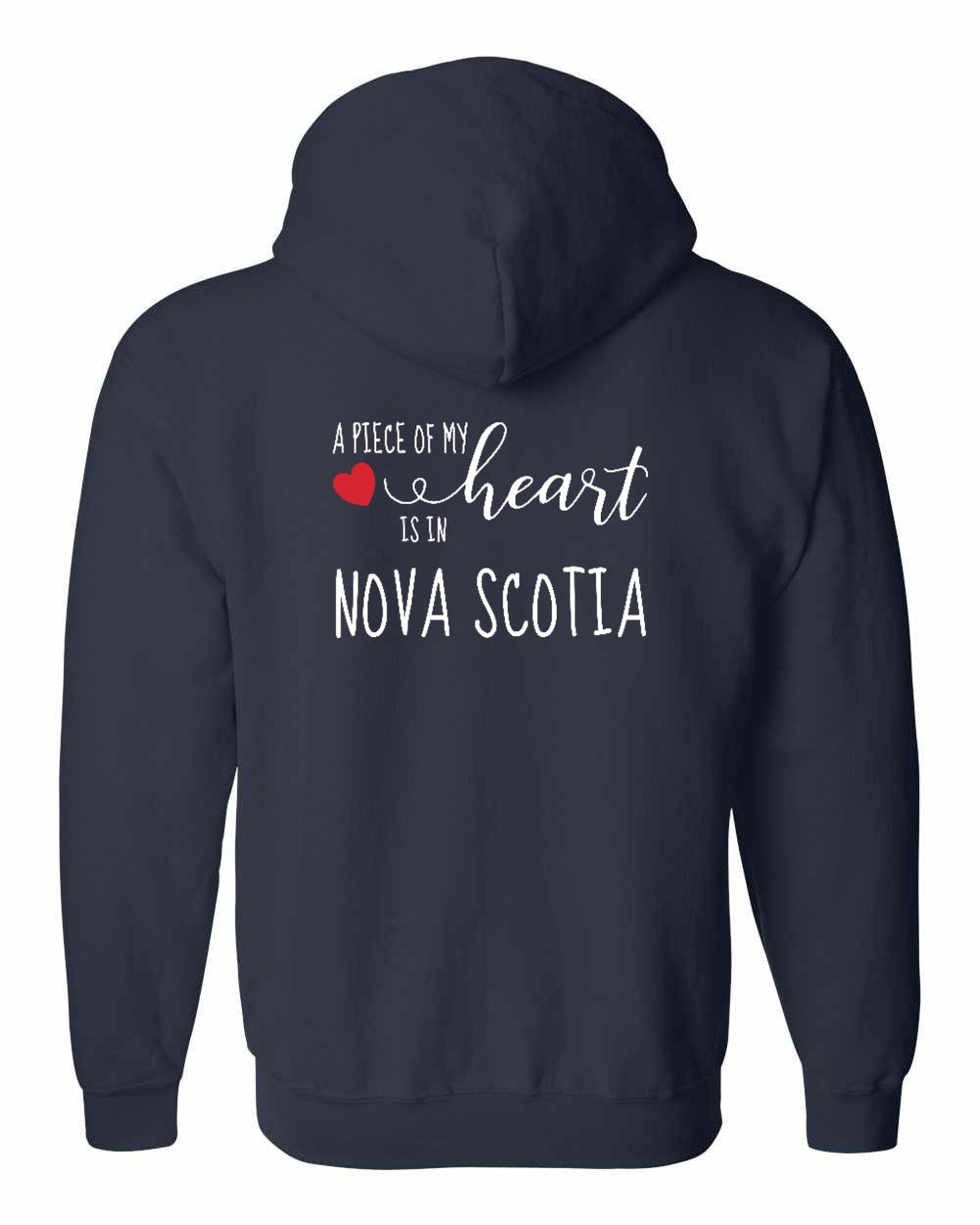 A piece of My heart in NS (Red Heart) Left Chest and Back Zip Hoodie - Unisex