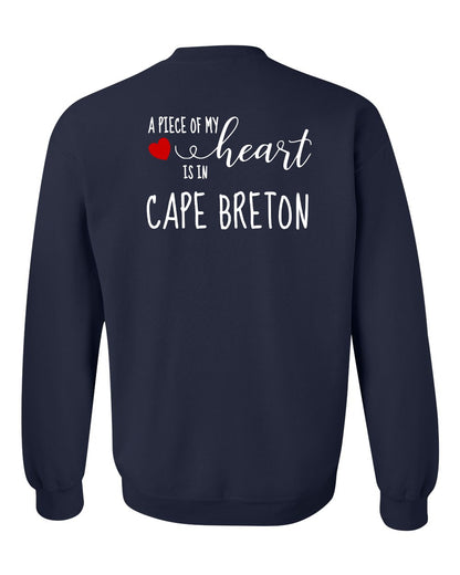 A piece of My heart in Cape Breton (Red Heart) Left Chest and Back Crewneck Sweatshirt