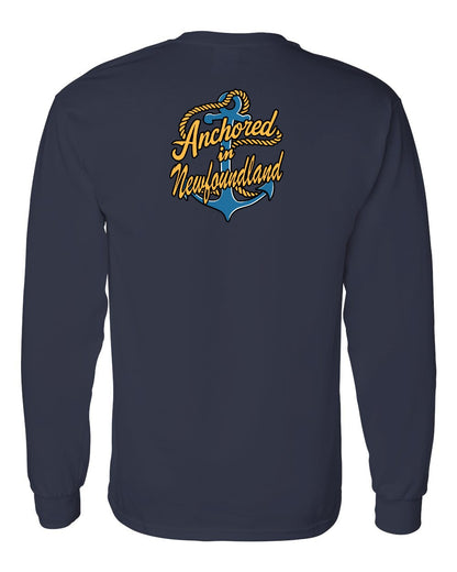 Anchored in Newfoundland (New Design) Left Chest and Back Long Sleeve