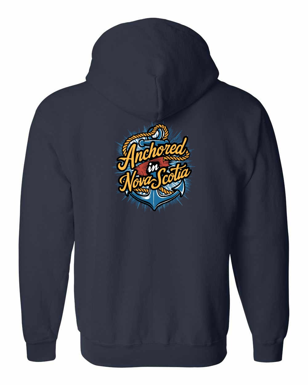 Anchored In NS (Old Design) Left Chest and Back Zip Hoodie - Unisex