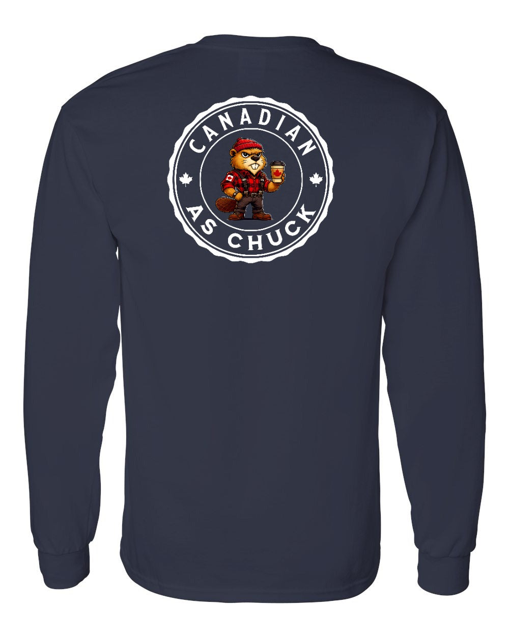 CDN as Chuck Male Beaver Left Chest and Back Long Sleeve - Gildan Canada (sewn Internationally) - Unisex