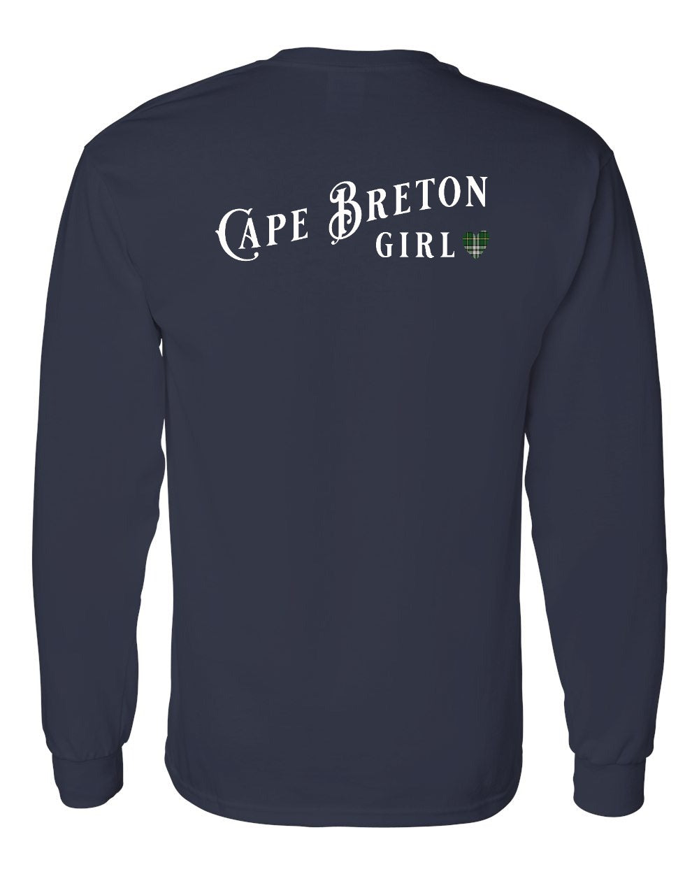 Cape Breton Girl Tartan Left Chest and Back Long Sleeve Tee