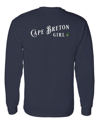 Cape Breton Girl Tartan Left Chest and Back Long Sleeve Tee