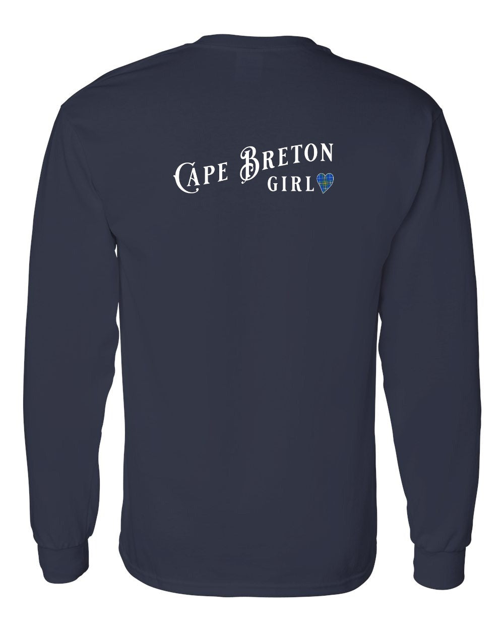 Cape Breton Girl Tartan Left Chest and Back Long Sleeve Tee