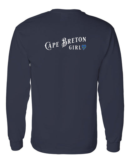 Cape Breton Girl Tartan Left Chest and Back Long Sleeve Tee