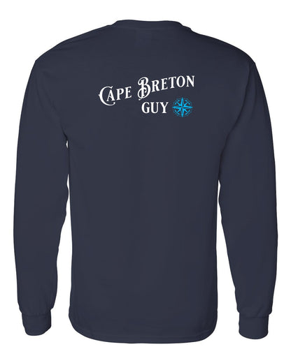 Cape Breton Guy blue Left Chest and Back Long Sleeve Tee