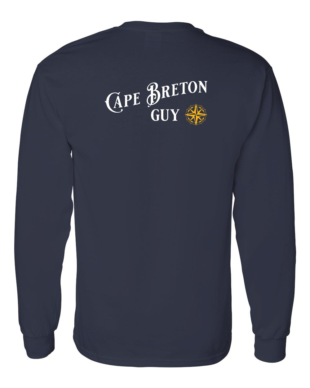 Cape Breton Guy yellow Left Chest and Back Long Sleeve Tee