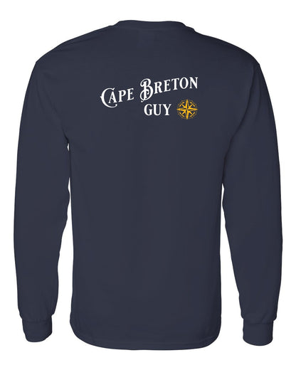 Cape Breton Guy yellow Left Chest and Back Long Sleeve Tee