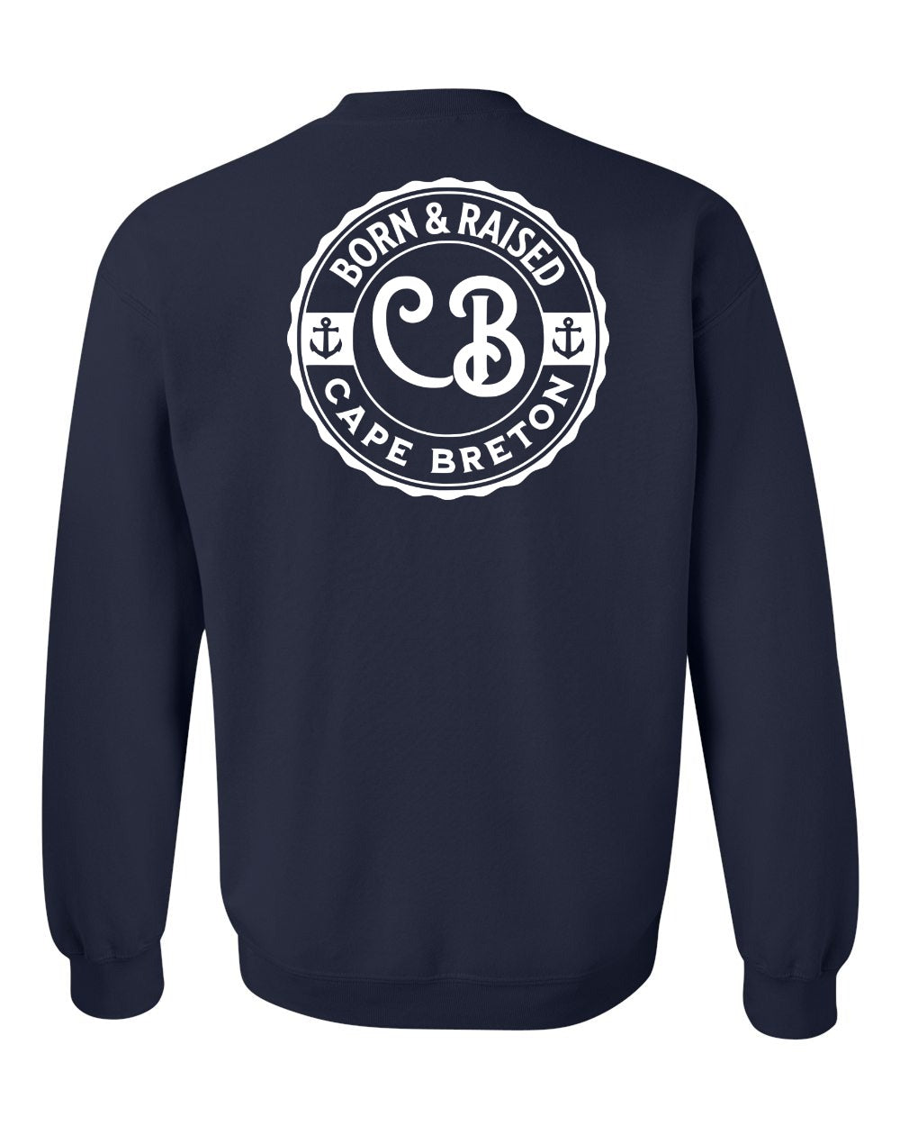 Born & Raised Cape Breton Left Chest and Back Crewneck Sweatshirt