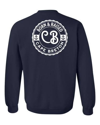 Born & Raised Cape Breton Left Chest and Back Crewneck Sweatshirt