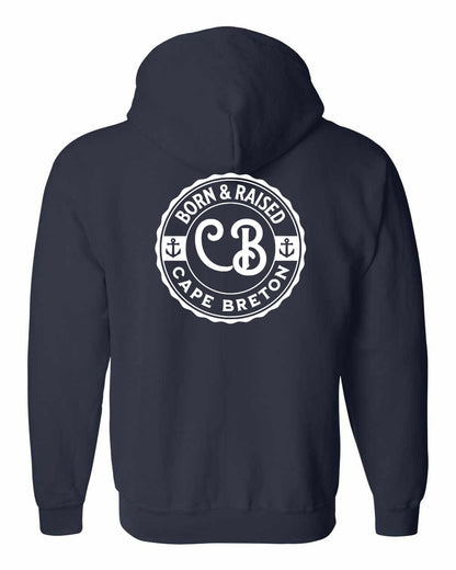 Born & Raised Cape Breton Left Chest and Back Zip Hoodie