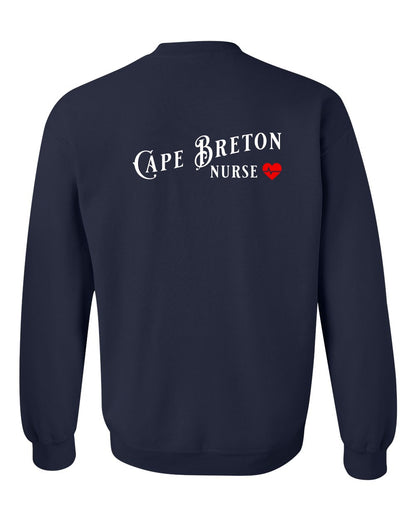 Cape Breton Nurse Left Chest and Back Crewneck Sweatshirt