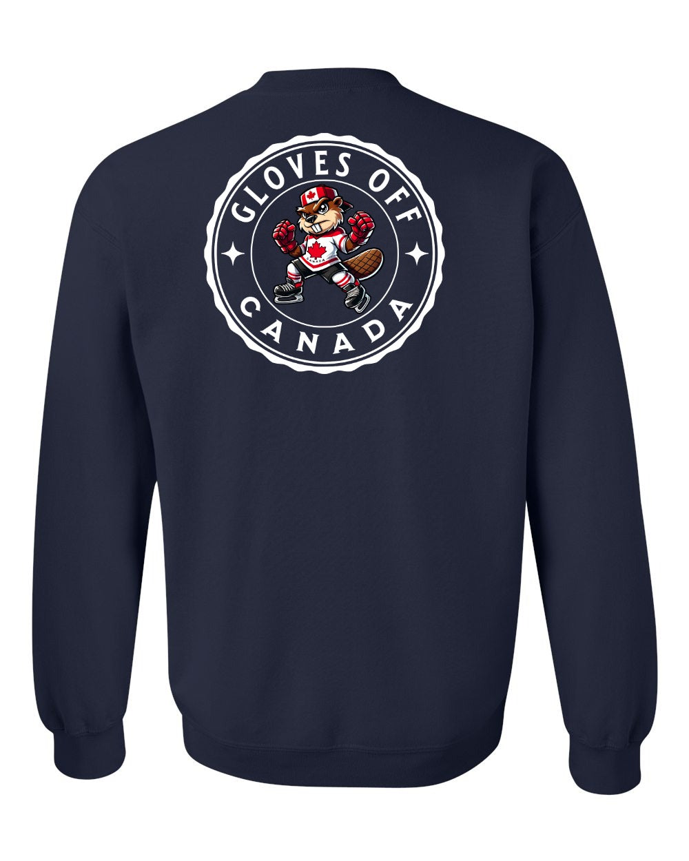 Gloves Off Beaver Left Chest and Back Crewneck Sweatshirt - Gildan Canada (sewn Internationally) - Unisex