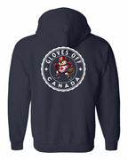 Gloves Off Beaver Left Chest and Back Zip Hoodie - Gildan Canada (sewn Internationally) - Unisex