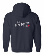 Just a CB Girl Red Heart Left Chest and Back Zip Hoodie - Unisex