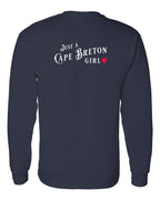 Just a CB Girl Red Heart Left Chest and Back Long Sleeve Tee - Unisex