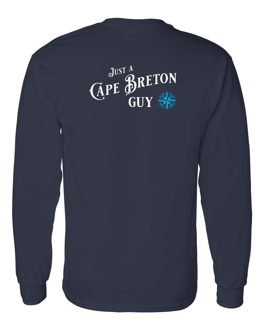 Just a CB Guy Blue Left Chest and Back Long Sleeve Tee - Unisex