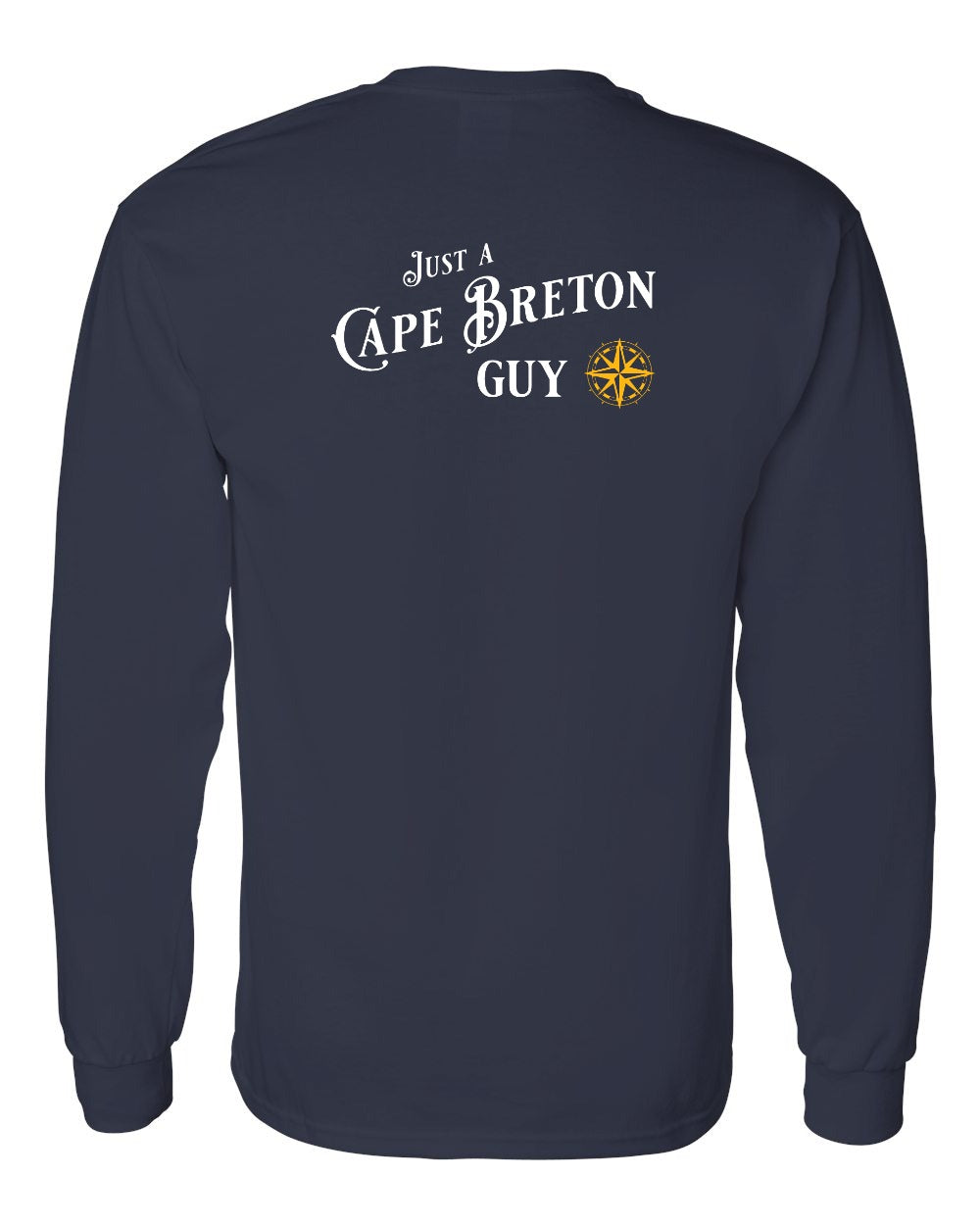 Just a Cape Breton Guy yellow Left Chest and Back Long Sleeve Tee