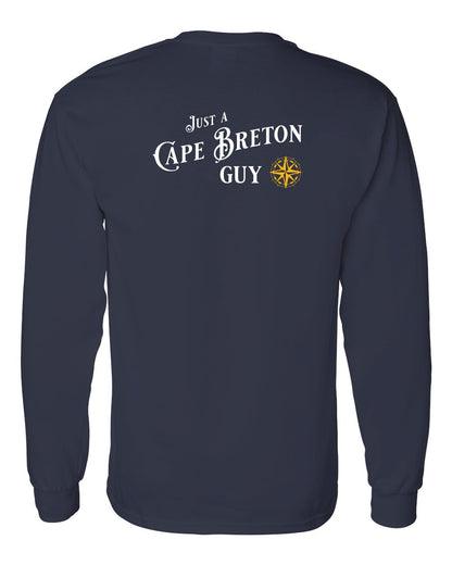 Just a Cape Breton Guy yellow Left Chest and Back Long Sleeve Tee