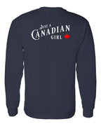 Just a Canadian Girl Left Chest and Back Long Sleeve - Gildan Canada (sewn Internationally) - Unisex