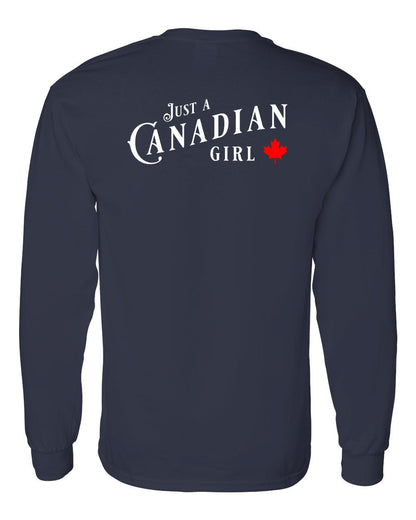 Just a canadian Girl Left Chest and Back Long Sleeve