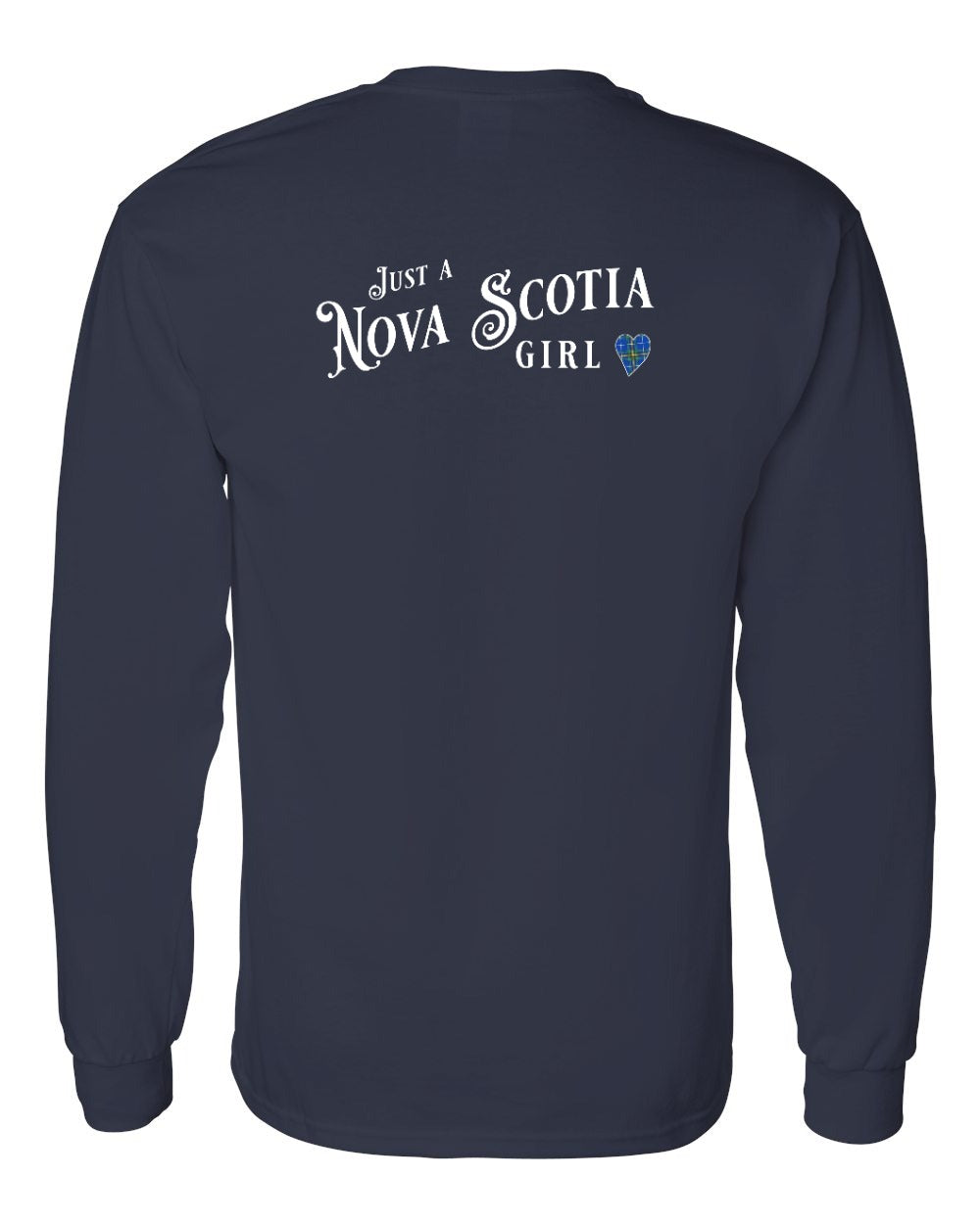 Just a Nova Scotia Girl Tartan Left Chest and Back Long Sleeve Tee