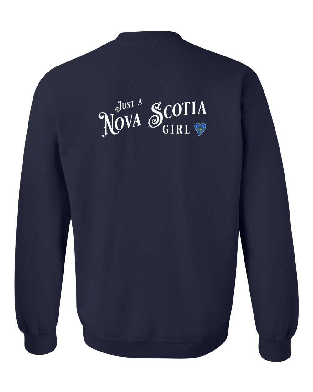 Just a NS Girl Tartan Left Chest and Back Crewneck Sweatshirt - Unisex
