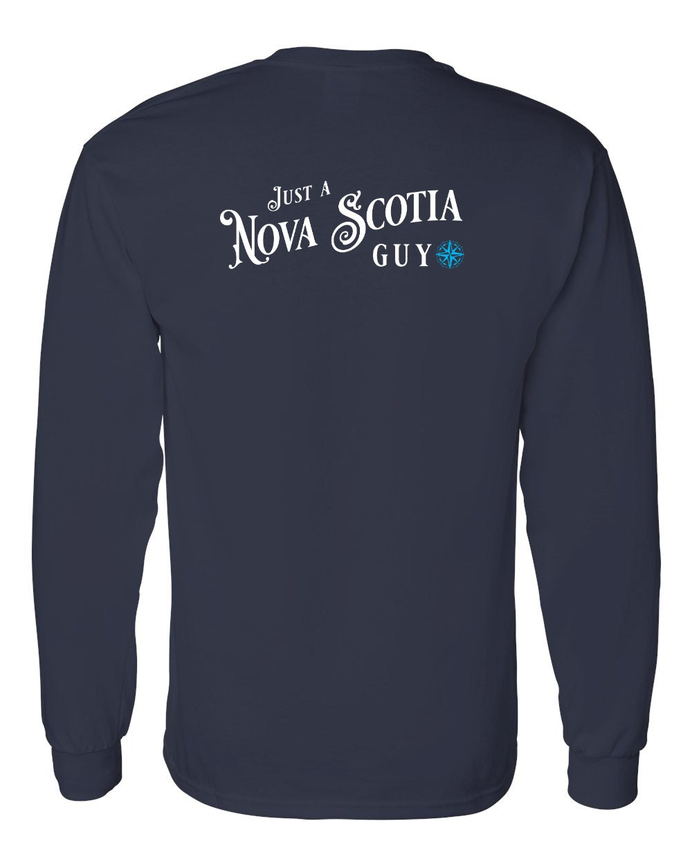 Just a NS Guy Blue Left Chest and Back Long Sleeve Tee - Unisex