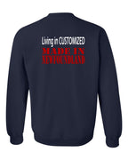 Living in Custom Made in NFLD Left Chest and Back Crewneck Sweatshirt - Unisex