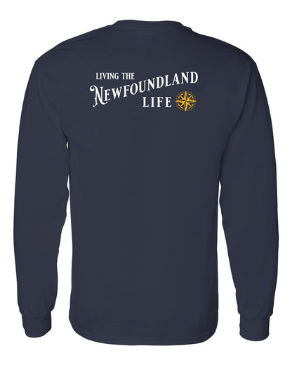 Living the Newfoundland Life yellow Left Chest and Back Long Sleeve