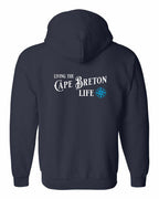 Living the CB Life blue Left Chest and Back Zip Hoodie - Unisex