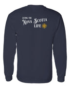 Living the NS Life yellow Left Chest and Back Long Sleeve Tee - Unisex