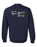 Living the NS Life yellow Left Chest and Back Crewneck Sweatshirt - Unisex