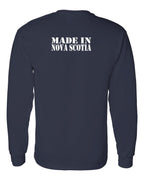 Made In NS ( White Lettering) Left Chest and Back Long Sleeve Tee - Unisex